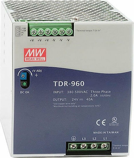 Mean Well TDR960-24 DIN Rail Power Supply 40A/24V/960W