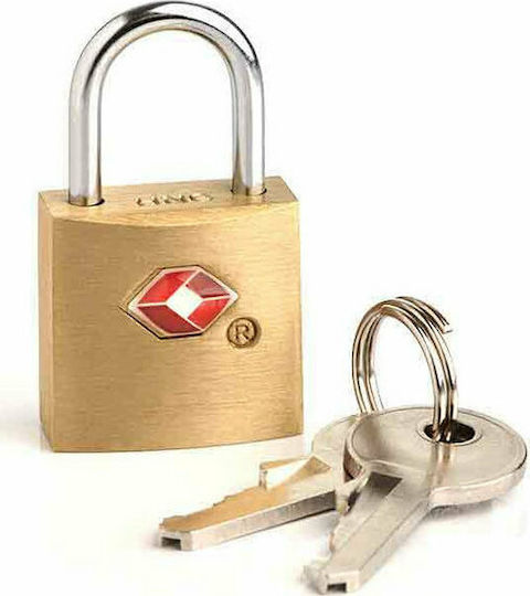 Travel Blue 026 Bronze Padlock Brass with Key with TSA Certification 22mm Silver 1pcs