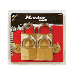 Master Lock Steel Padlock Brass with Key 4 Pieces 50mm 4pcs