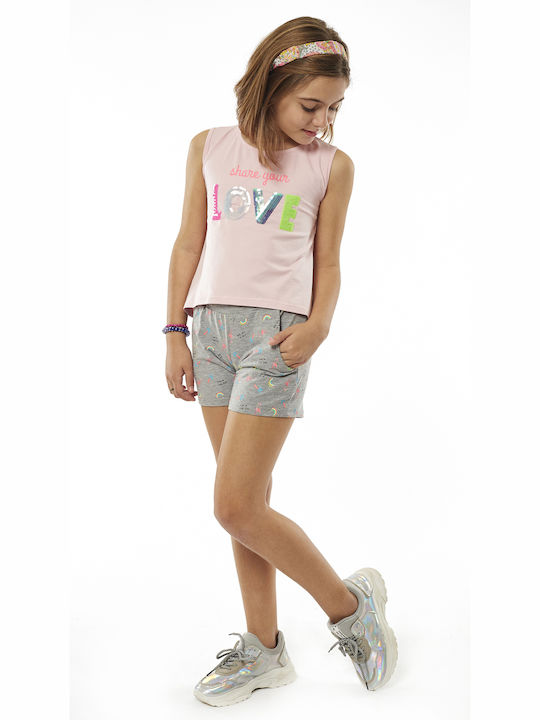 Εβίτα Kids Set with Shorts Summer 2pcs Pink