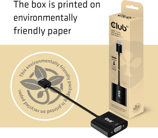 Club3D Μετατροπέας HDMI male σε VGA female 1τμχ CAC-1302