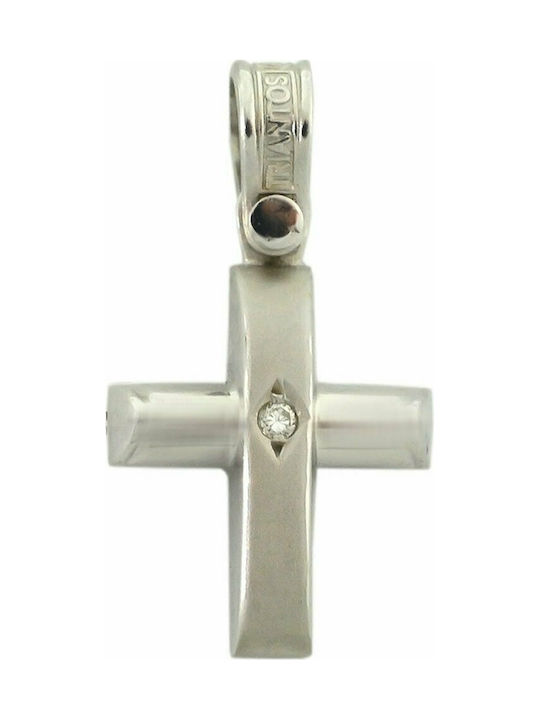 Triantos White Gold Cross 14K