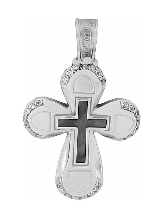 Triantos White Gold Cross 14K