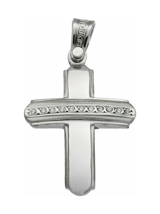 Triantos White Gold Cross 14K