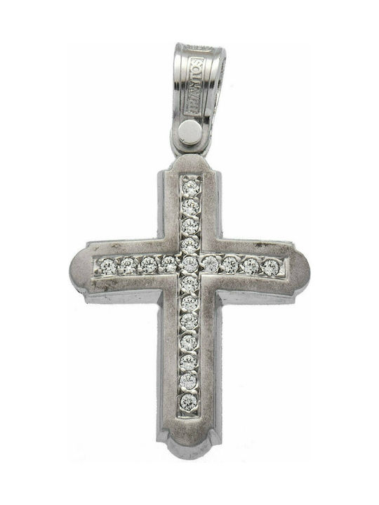 Triantos White Gold Cross 14K