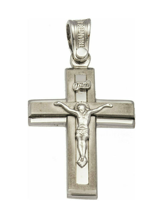 Triantos White Gold Cross 14K with the Crucified