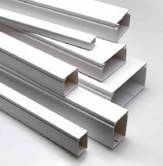 Kassinakis Канал за Кабели от Пластмаса 80x60mm Бял Сет 2бр 1м