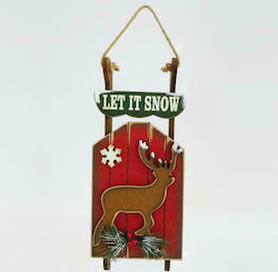 Eurolamp Christmas Wood Sleigh Figure Red 42x18x4cm