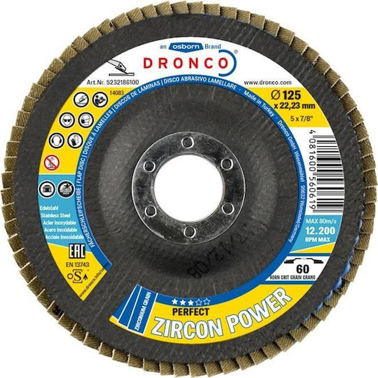 Dronco Polishing Disc Zircon Power No80 Grinding Disc Metal 180mm 10pcs