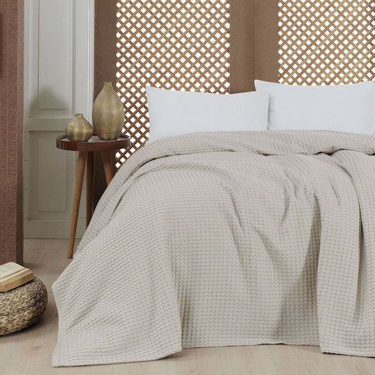 Beauty Home Κουβέρτα Πικέ Μονή 170x240εκ. Μπεζ