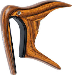 Ortega Wooden Trigger Capo for Classic Guitar Guitar/Bass Flat Capo Walnut Brown
