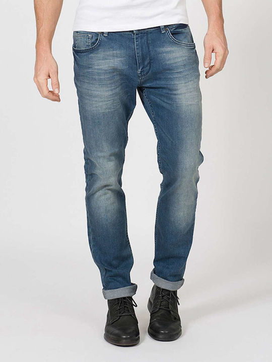 BLUGI PETROL TYMORE TYMORE TAPERED SLIM ALBASTRU CU DECOLORARE