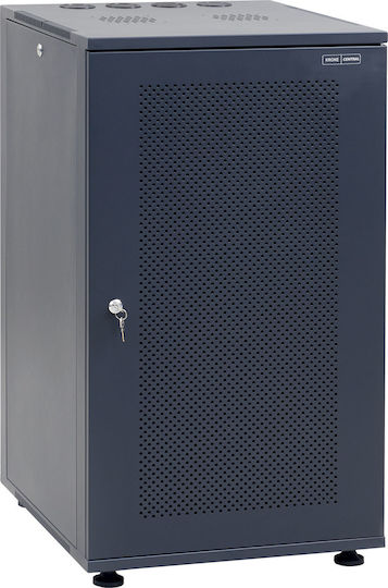 Central Επιδαπέδια Καμπίνα Rack 6U με Διάτρητη Πόρτα 54x60x31cm Μαύρο 9800 3 600 06/C