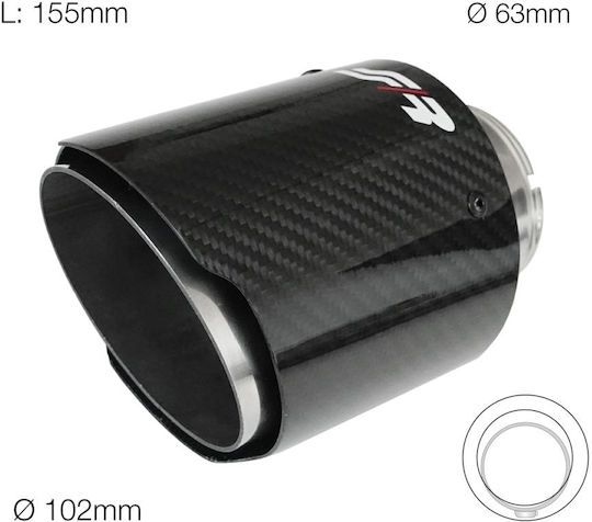 Simoni Racing Μπούκα Εξάτμισης Universal Real Carbon 63-102mm
