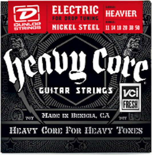 Dunlop Heavy Core Electric Guitar Strings Σετ Χορδών Nickel Plated Steel Ηλεκτρικής Κιθάρας 11 - 50"