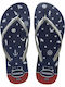Slim Nautical Women's Flip Flops Silver