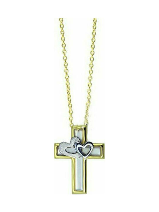 Triantos Gold Kreuz 14K mit Kette