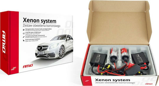 AMiO Xenon Set de Iluminare Slim Ballast H4 35W 12V 6000K Alb rece