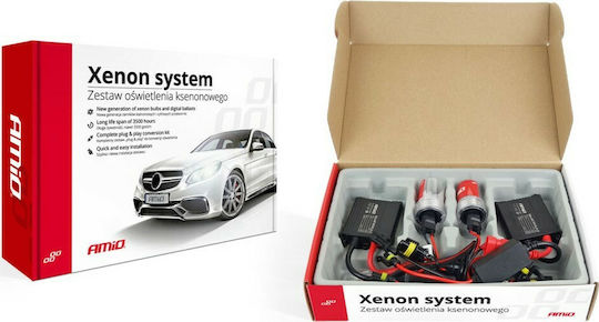 AMiO Xenon Set de Iluminare Slim Ballast H4 35W 12V 8000K Alb rece