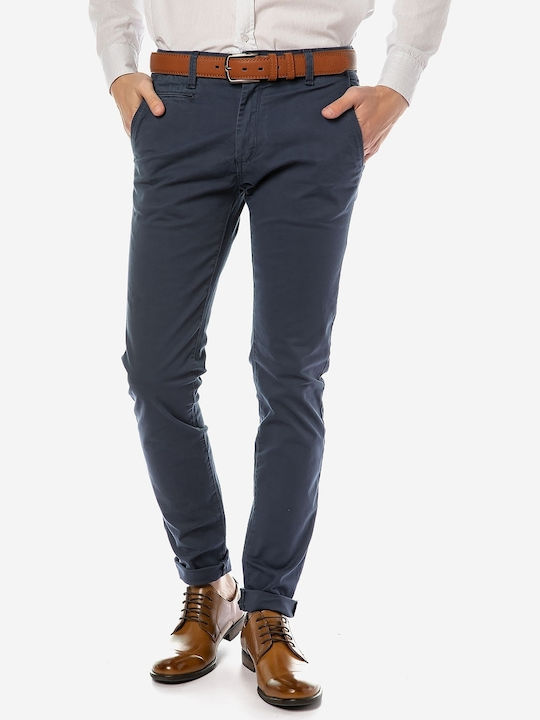 Trousers Chino Elastic in Slim Fit Indigo