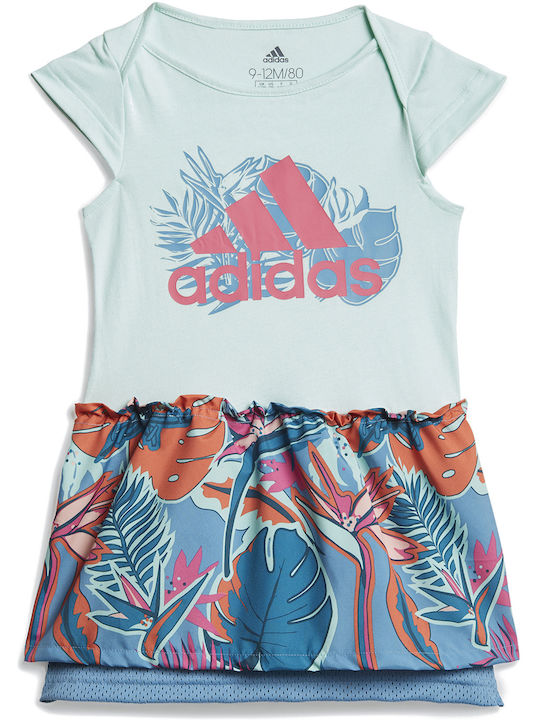 Adidas Παιδικό Φόρεμα Κοντομάνικο Γαλάζιο