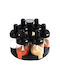 Factory Plastic Tabletop Rotating Spice Rack Black 6pcs
