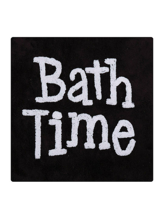 Nef-Nef Non-Slip Bath Mat Cotton Square Bath Time 028000 Black 80x80cm