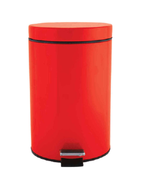 Dimitracas Rainbow Metallic Toilet Bin with Soft Close Lid 7lt Red