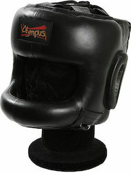 Olympus Sport Full Face Κάσκα Πυγμαχίας Ενηλίκων Κλείστού Τύπου Δερμάτινη Μαύρη