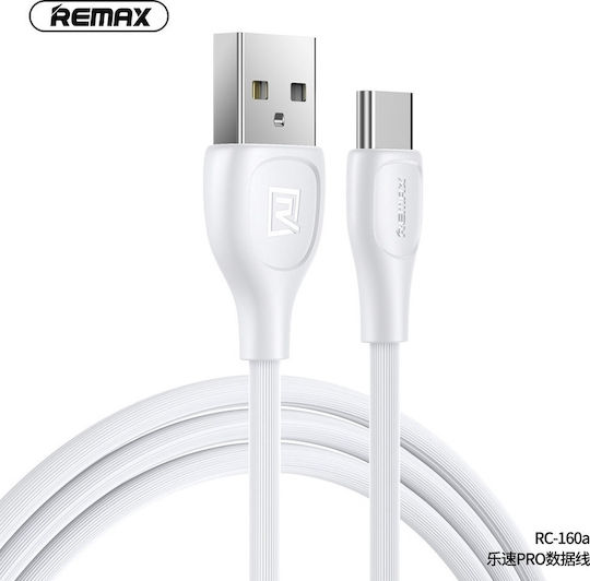 Remax Lesu USB 2.0 Kabel USB-C männlich - USB-A Weiß 1m