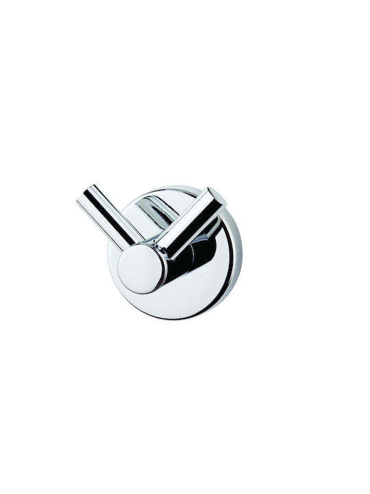 Tema Mare Double Wall-Mounted Bathroom Hook Silver 71223