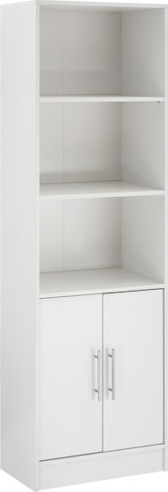 Dulap De Depozitare Pentru Birou Din Lemn Alb 60x30x180cm