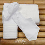 Lina Baby Baptism Towel Set Νερβίρ Λευκό