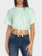 Only Women's Summer Crop Top Cotton Short Sleeve Veraman