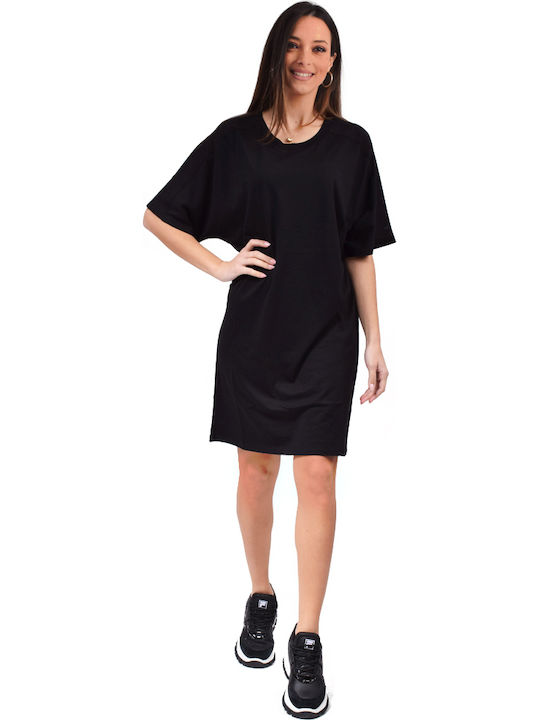 Καλοκαιρινό Mini T-shirt Φόρεμα Μαύρο