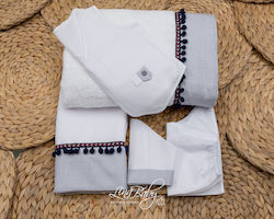 Lina Baby Christening Oilcloths Set White Greece 6pcs