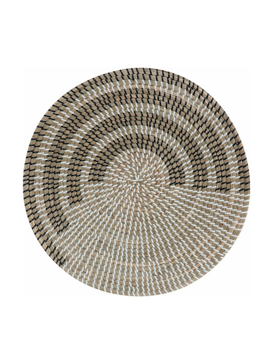 Nef-Nef Decorative Plate made of Straw Material Garnet Black - White 028169 46x46cm 1pcs