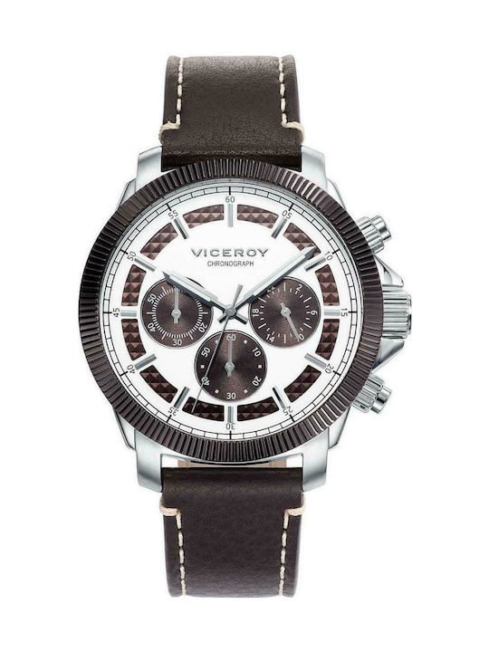 Viceroy Watch Chronograph Battery with Brown Leather Strap