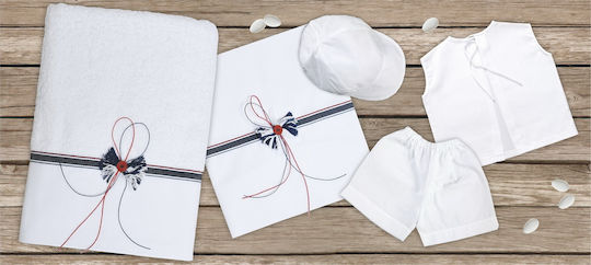Mouchtaris Collection Σετ Βαπτιστικά Λαδόπανα Γκρι 3τμχ