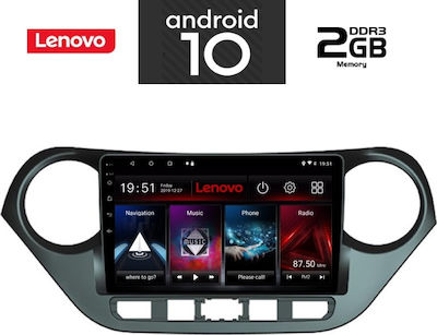 Lenovo Sistem Audio Auto pentru Hyundai i10 2014-2020 (Bluetooth/USB/AUX/WiFi/GPS/Partitură) cu Ecran Tactil 9" IQ-AN X6787_GPS