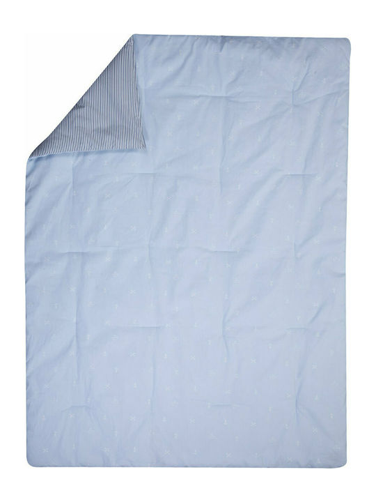 Nef-Nef Homeware Cotton Baby Quilt All Aboard 110x140cm Blue