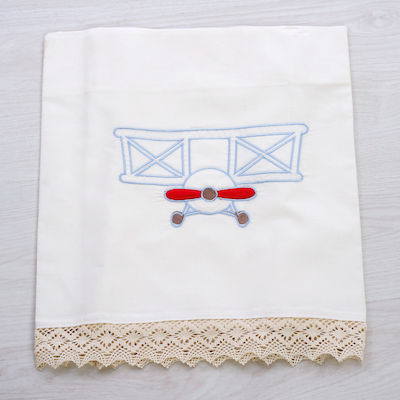 Bellissimo Baptism Towel Set Αεροπλάνο Λευκό