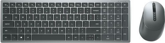 Dell KM7120W Ασύρματο Bluetooth Σετ Πληκτρολόγιο & Ποντίκι Αγγλικό US Ασημί