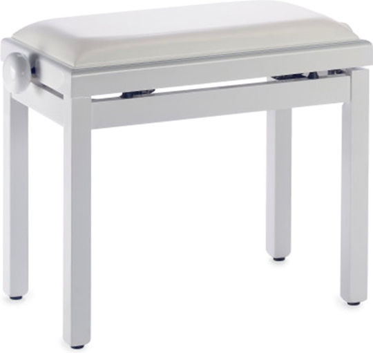 Stagg Σκαμπό Πιάνου Ρυθμιζόμενο Highgloss White Μ55xΠ32xΥ49-59cm
