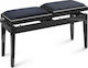 Stagg Twin Piano Bench Stool Piano Adjustable Highgloss Black L47xW32xH51-60cm