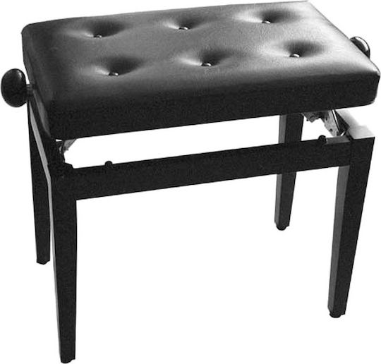 Stagg Chesterfield Scaun Pian Reglabil Negru lucios L56xW33xH47-55cm