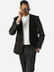 Sogo Men's Suit Jacket Slim Fit Black