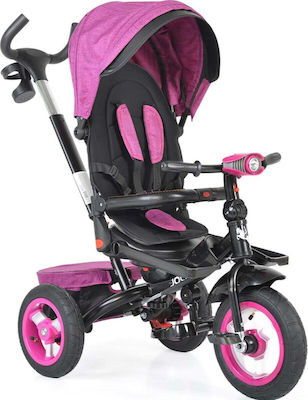 Byox Jockey Air Kids Tricycle Foldable & Convertible With Push Handle, Air Wheels, Sunshade & Storage Basket for 1-5 Years Purple