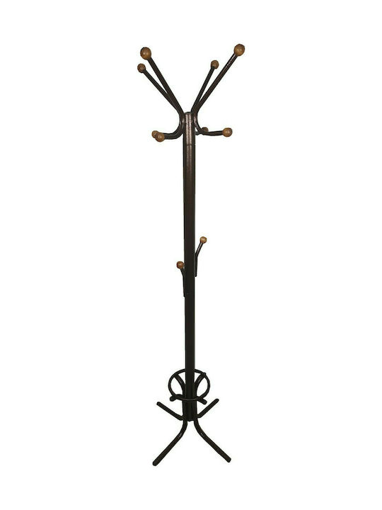 Epiplo-Fos HANG1 Freestanding Coat Rack Metallic Καφέ EF- με Ομπρελοθήκη 48x48x180cm