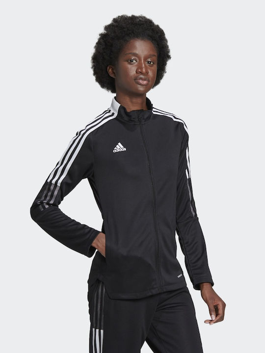 Adidas Tiro 21 Γυναικείο Αμάνικο Αθλητικό Μπουφάν Μαύρο